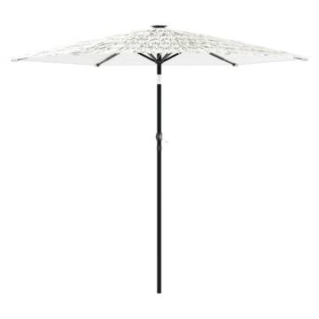 Garden Parasol with Steel Pole - White 223x223x213 cm