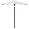 Garden Parasol with Steel Pole - White 223x223x213 cm