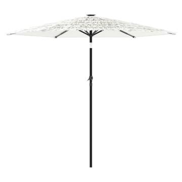 Garden Parasol with Steel Pole - White 223x223x213 cm