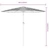 Garden Parasol with Steel Pole - White 223x223x213 cm