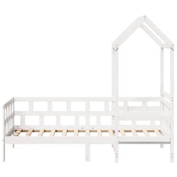 White Day Bed with Roof - Versatile Pine Wood 90x200 cm