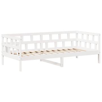 White Day Bed with Roof - Versatile Pine Wood 90x200 cm