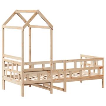 Versatile Day Bed with Roof - 90x190 cm Solid Pine Wood