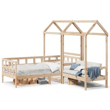 Day Bed Set with Roof 90x190 cm Solid Wood Pine | Hipo Market