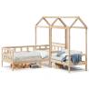 Day Bed Set with Roof 90x190 cm Solid Wood Pine Colour natural Size 90 x 190 cm 