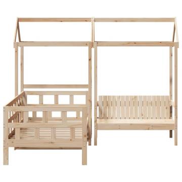 Day Bed Set with Roof 90x190 cm Solid Wood Pine | Hipo Market