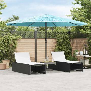 Garden Parasol with Steel Pole - Blue - 388x388 cm