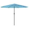 Garden Parasol with Steel Pole - Blue - 388x388 cm