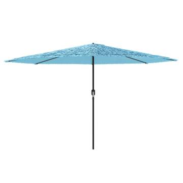 Garden Parasol with Steel Pole - Blue - 388x388 cm