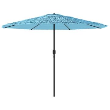 Garden Parasol with Steel Pole - Blue - 388x388 cm