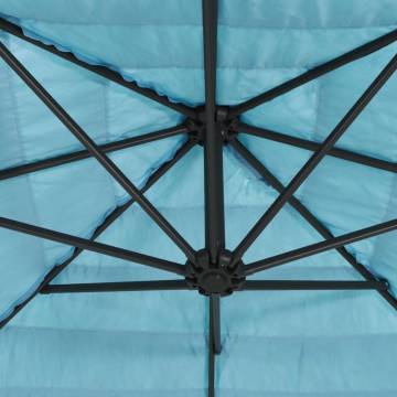 Garden Parasol with Steel Pole - Blue - 388x388 cm