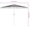 Garden Parasol with Steel Pole - Blue - 388x388 cm