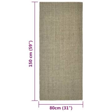 Sisal Rug for Scratching Post - Taupe 80x150 cm | HipoMarket