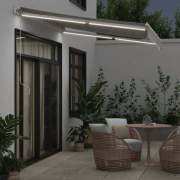 Manual Retractable Awning with LED - Anthracite & White