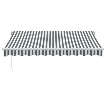 Manual Retractable Awning with LED - Anthracite & White