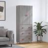 Highboard Grey Sonoma 69.5x34x180 cm Engineered Wood Colour grey sonoma Quantity in Package 1 Model 3 drawers 