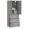 Stylish Highboard Grey Sonoma - 69.5x34x180 cm