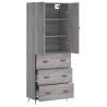 Stylish Highboard Grey Sonoma - 69.5x34x180 cm