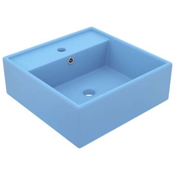 Luxury Matt Light Blue Basin - 41x41 cm Ceramic Elegance