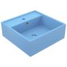 Luxury Basin Overflow Square Matt Light Blue 41x41 cm Ceramic Colour matte light blue 