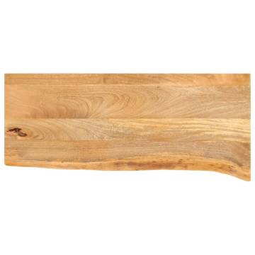 Live Edge Solid Mango Wood Table Top - 80x30 cm