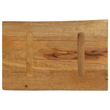 Live Edge Solid Wood Mango Table Top - 60x40x3.8 cm