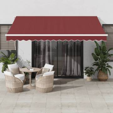 Manual Retractable Awning Burgundy 400x350 cm | HipoMarket