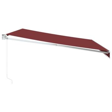 Manual Retractable Awning Burgundy 450x300 cm | Hipo Market