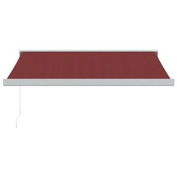 Manual Retractable Awning Burgundy 300x250 cm - Stylish Shade