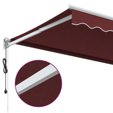 Automatic Retractable Awning Burgundy 450x300 cm | HipoMarket