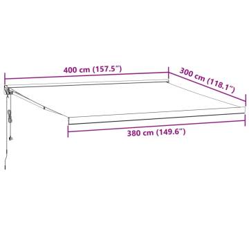 Automatic Retractable Awning Burgundy 400x300 cm - HipoMarket