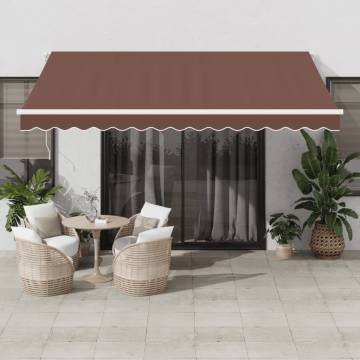 Manual Retractable Awning with LED - Brown 400x300 cm | HipoMarket