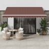 Manual Retractable Awning with LED Brown 400x300 cm Colour brown and white Size 400 x 300 cm Quantity in Package 1 