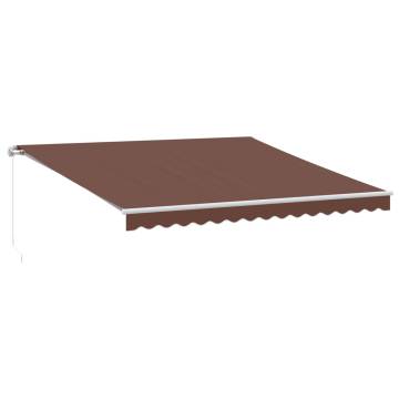 Manual Retractable Awning with LED - Brown 400x300 cm | HipoMarket