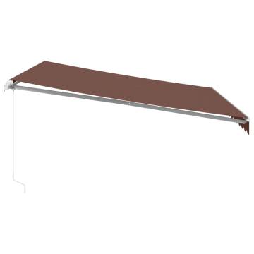 Manual Retractable Awning with LED - Brown 400x300 cm | HipoMarket