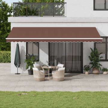 Manual Retractable Awning with LED - Brown 600x300 cm