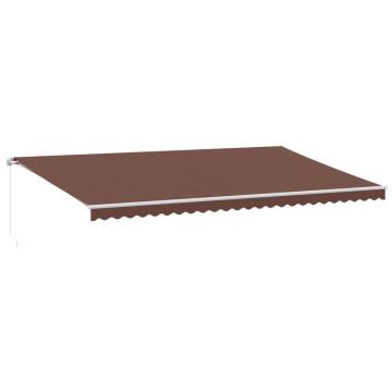 Manual Retractable Awning with LED - Brown 600x300 cm