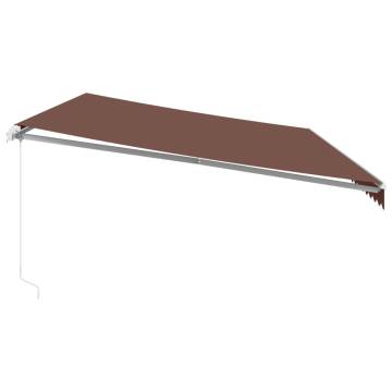 Manual Retractable Awning with LED - Brown 600x300 cm