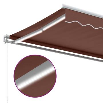 Manual Retractable Awning with LED - Brown 600x300 cm