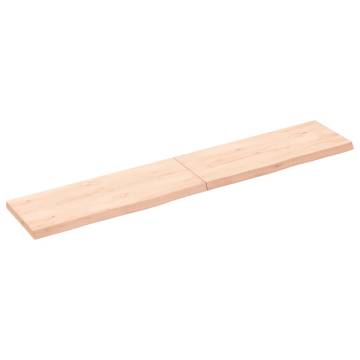 Wall Shelf 160x30x(2-4) cm Untreated Solid Oak - Rustic Storage