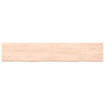 Wall Shelf 160x30x(2-4) cm Untreated Solid Oak - Rustic Storage