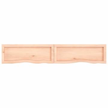 Wall Shelf 160x30x(2-4) cm Untreated Solid Oak - Rustic Storage