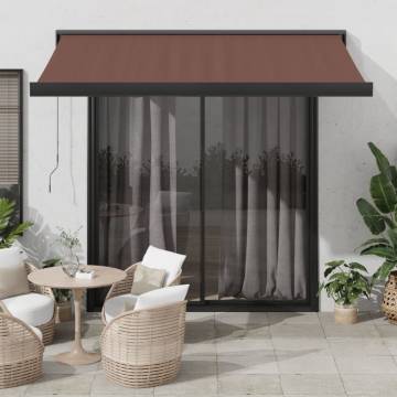 Manual Retractable Awning Brown 350x250 cm - UV Protection