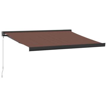 Manual Retractable Awning Brown 350x250 cm - UV Protection