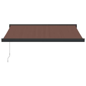 Manual Retractable Awning Brown 350x250 cm - UV Protection