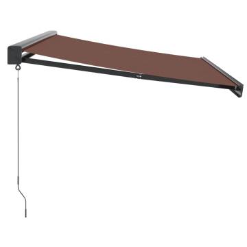 Manual Retractable Awning Brown 350x250 cm - UV Protection