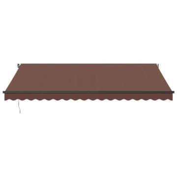 Manual Retractable Awning with LEDs Brown 450x350 cm