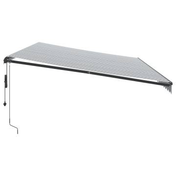 Automatic Retractable Awning Anthracite & White 600x350 cm