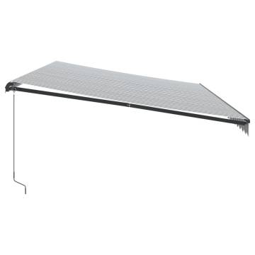 Manual Retractable Awning Anthracite & White 600x350 cm | HipoMarket