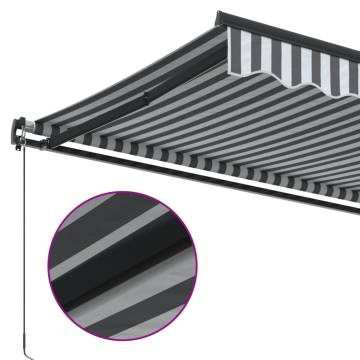 Manual Retractable Awning Anthracite & White 600x350 cm | HipoMarket